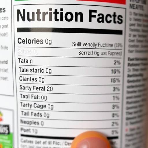 Close up of a person reading a nutrition facts label on a food package.