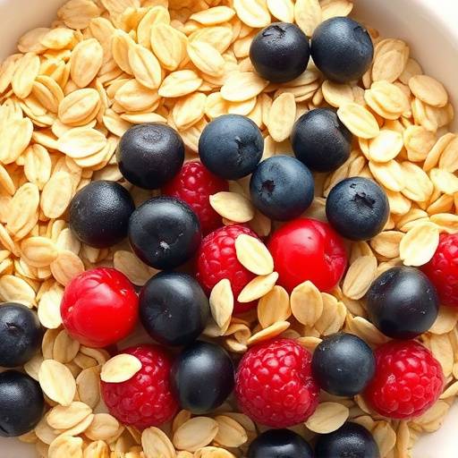 High fiber foods such as oats, berries and legumes.
